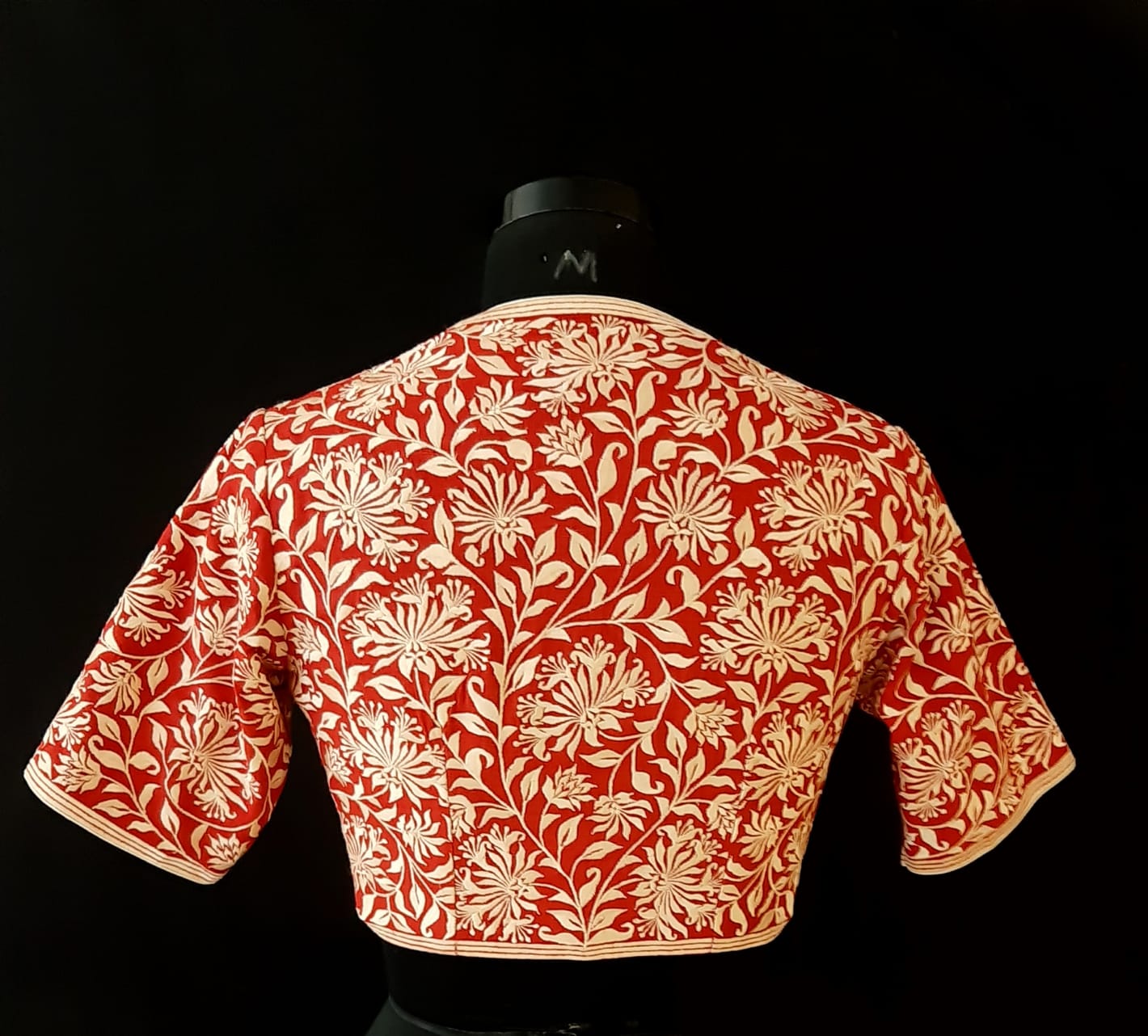 Matka Silk Gulistan Resham Jaal Embroidered Red Blouse