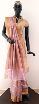Load image into Gallery viewer, Kota Tissue Rose Jaal Saree
