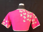 Load image into Gallery viewer, Dupion Titli Design Fuchsia Blouse
