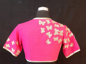 Dupion Titli Design Fuchsia Blouse