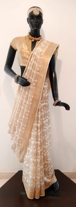 Load image into Gallery viewer, Kota Sada Ultakatori Jaal Saree
