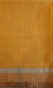 Kota Cotton Buddha Palla Yellow Saree