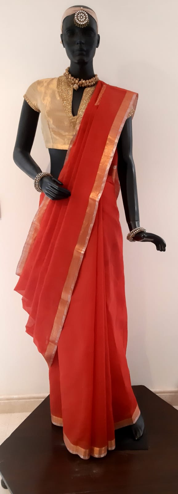 Kota Cotton Cypress Tree Buti Saree (On Palla)