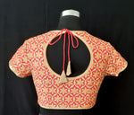 Load image into Gallery viewer, Matka Silk Diamond Flower Jaal Red Blouse
