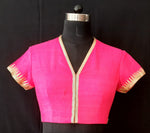 Load image into Gallery viewer, Matka Silk Egyptian Lotus Fuchsia Blouse
