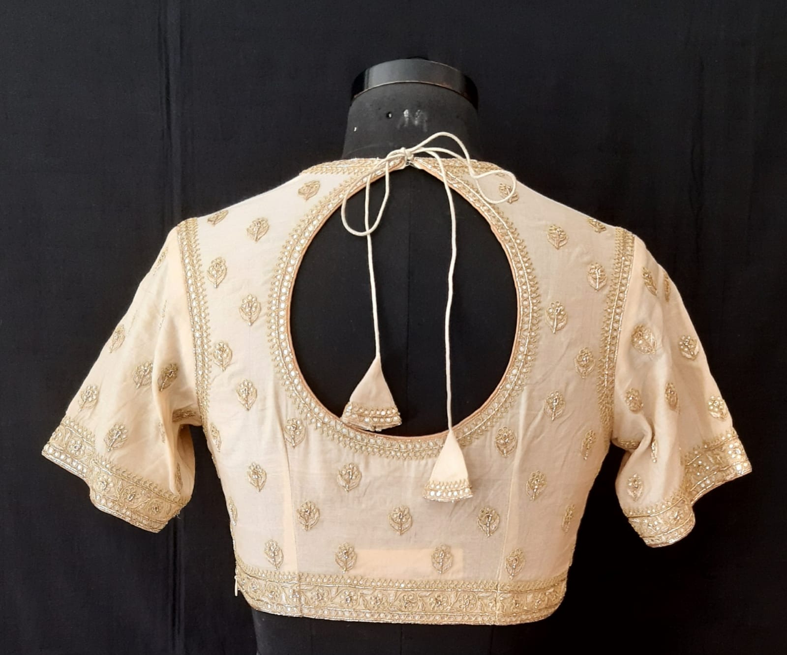 Tissue Chanderi Miroor Nakshi Off White Blouse