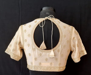 Tissue Chanderi Miroor Nakshi Off White Blouse