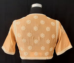 Load image into Gallery viewer, Tissue Chanderi Pearl &amp; Resham Flower Chestnut Blouse
