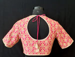 Load image into Gallery viewer, Dupion Silk Kashmiri Jaal Embroidered Fuchsia Blouse
