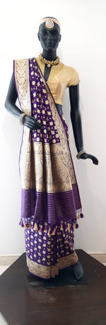 Load image into Gallery viewer, Benaras Silk Old Legacy Red Saree
