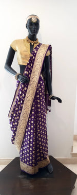 Load image into Gallery viewer, Benaras Silk Old Legacy Red Saree
