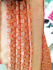 Benaras Silk Ultakatori Jaal Saree