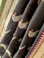 Load image into Gallery viewer, Benaras Silk Parrot Jaal Saree
