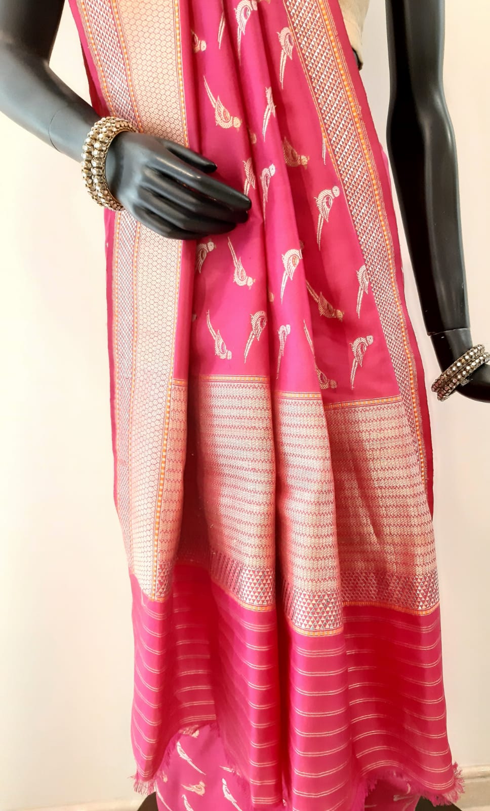 Benaras Silk Parrot Motif Saree