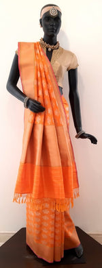 Load image into Gallery viewer, Benaras Silk Jhumka Buti Silver Gold Saree
