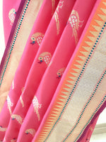 Load image into Gallery viewer, Benaras Silk Parrot Jaal Saree
