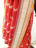 Load image into Gallery viewer, Benaras Silk Parrot Jaal Saree
