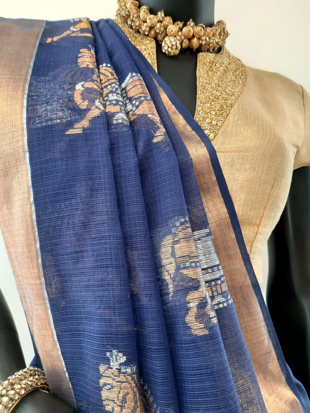 Kota Cotton Chetak (Horse) Motif Saree