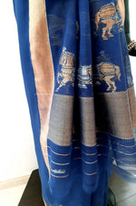 Load image into Gallery viewer, Kota Cotton Chetak (Horse) Motif Saree
