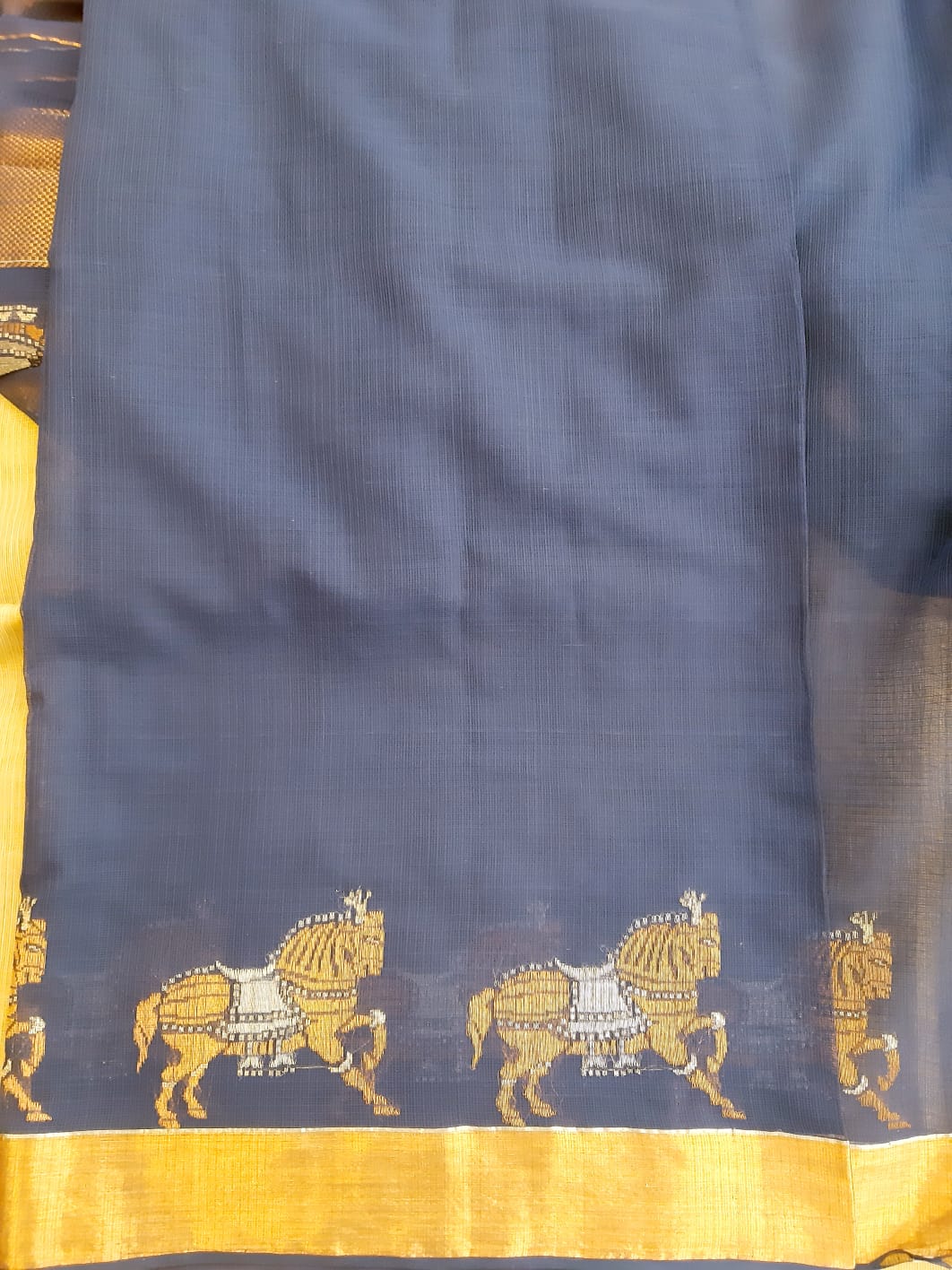 Kota Cotton Chetak (Horse) Motif Saree