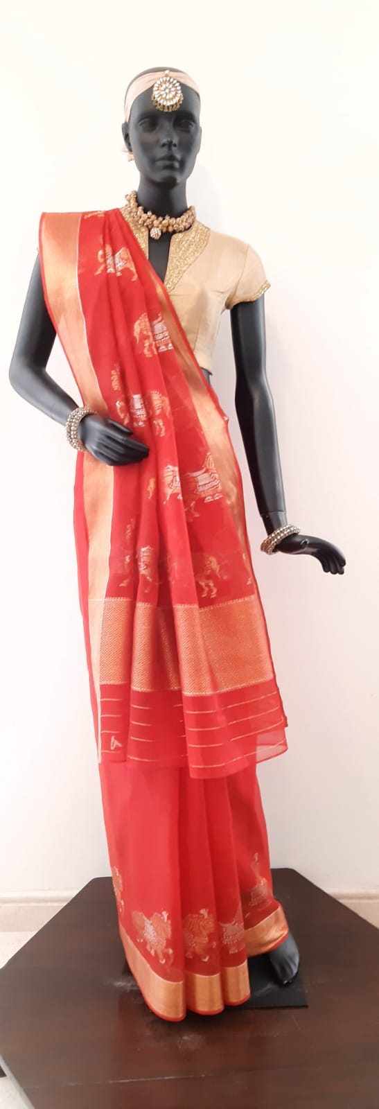 Kota Cotton Chetak (Horse) Motif Saree