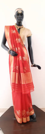 Load image into Gallery viewer, Kota Cotton Chetak (Horse) Motif Saree
