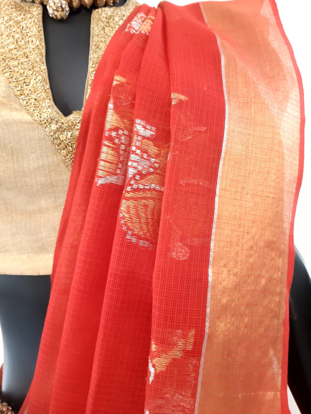 Kota Cotton Chetak (Horse) Motif Saree