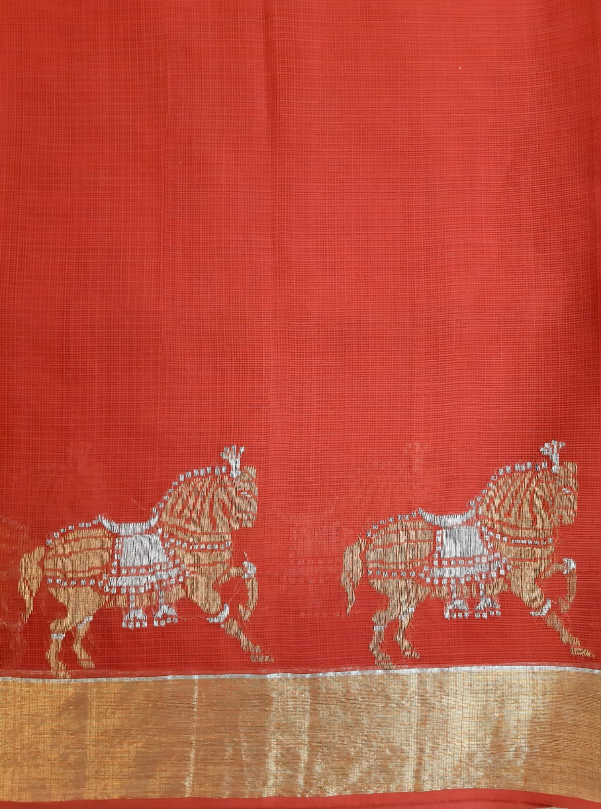 Kota Cotton Chetak (Horse) Motif Saree