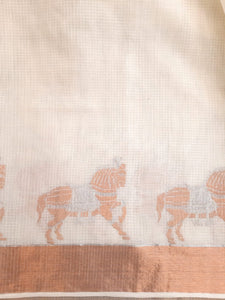 Kota Cotton Chetak (Horse) Motif Saree