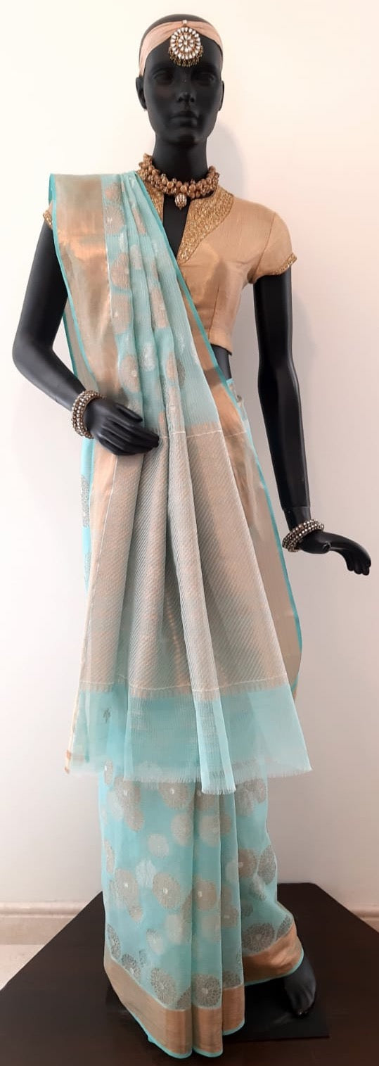 Kota Gulbahar Buta Zari With Badla Meena Saree