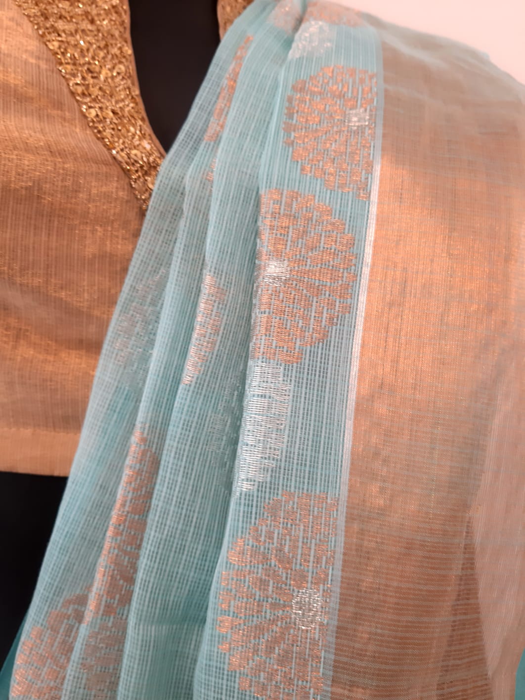 Kota Gulbahar Buta Zari With Badla Meena Saree