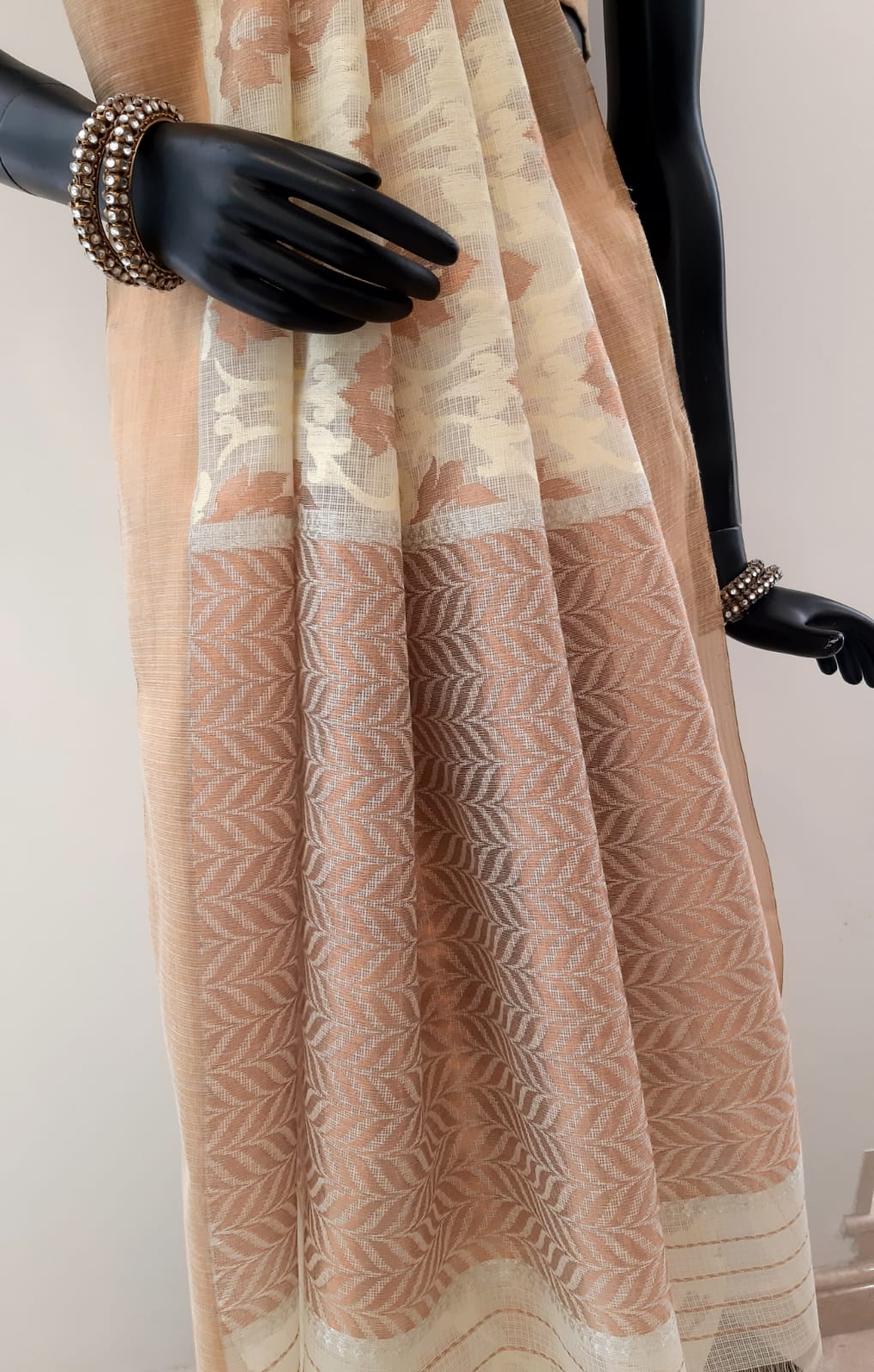 Kota Sada Kashmiri Jaal Mercerized With Zari Buti Saree