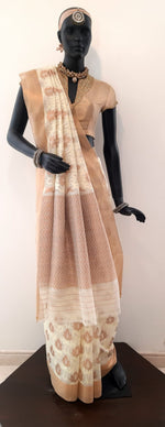 Load image into Gallery viewer, Kota Sada Kashmiri Jaal Mercerized With Zari Buti Saree
