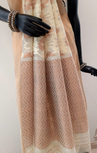 Kota Sada Kashmiri Jaal Mercerized With Zari Buti Saree