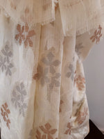 Load image into Gallery viewer, Kota Sada Three Flower Jaal Silver Gold Saree
