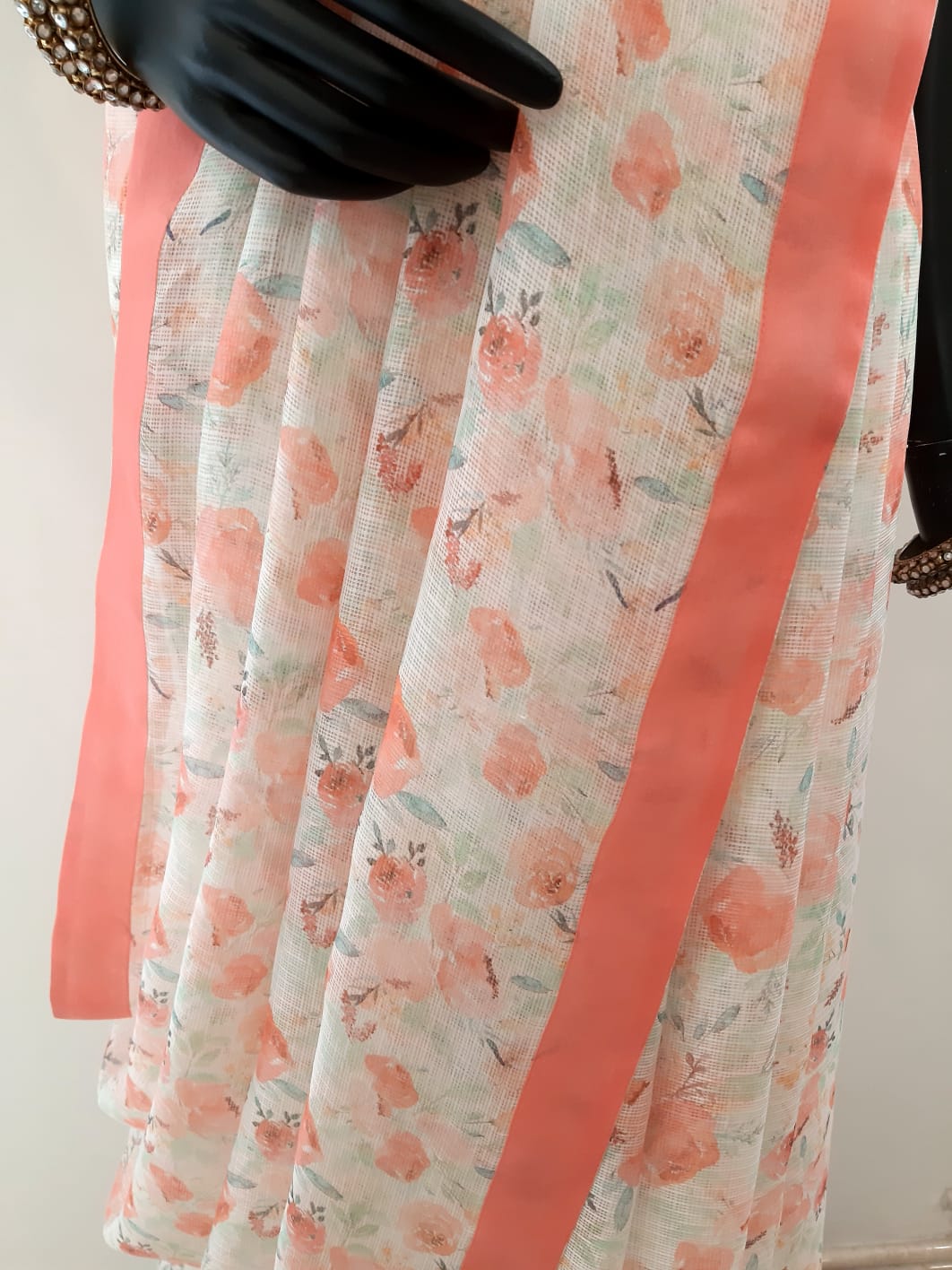 Kota Silk Water Colour Look Digital Print Saree