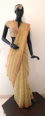 Load image into Gallery viewer, Kota Tissue Kery Buti With Badla Meena Green Saree
