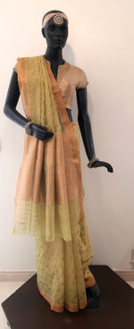Load image into Gallery viewer, Kota Tissue Kery Buti With Badla Meena Green Saree
