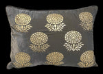 Load image into Gallery viewer, Velvet 3 Flower Buta Double Foil Print With Dori Embroidered Cushion
