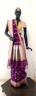 Load image into Gallery viewer, Benaras Silk Parrot Jaal Saree
