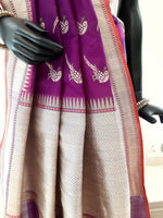 Load image into Gallery viewer, Benaras Silk Parrot Jaal Saree
