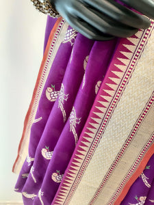 Benaras Silk Parrot Jaal Saree