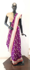 Benaras Silk Parrot Jaal Saree