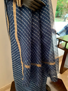 Kotah Silk Leheriya Saree with Zari Border