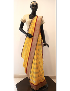 Benaras Silk Bandhanwar Yellow Saree