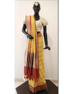Load image into Gallery viewer, Benaras Silk Bandhanwar Yellow Saree
