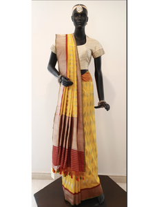 Benaras Silk Bandhanwar Yellow Saree