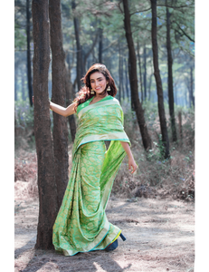 Benaras Silk Guldawari Mint Green Saree