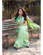 Load image into Gallery viewer, Benaras Silk Guldawari Mint Green Saree
