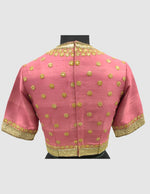 Load image into Gallery viewer, Dupion Silk Dabka Mirror Buti Embroidered Pink Blouse
